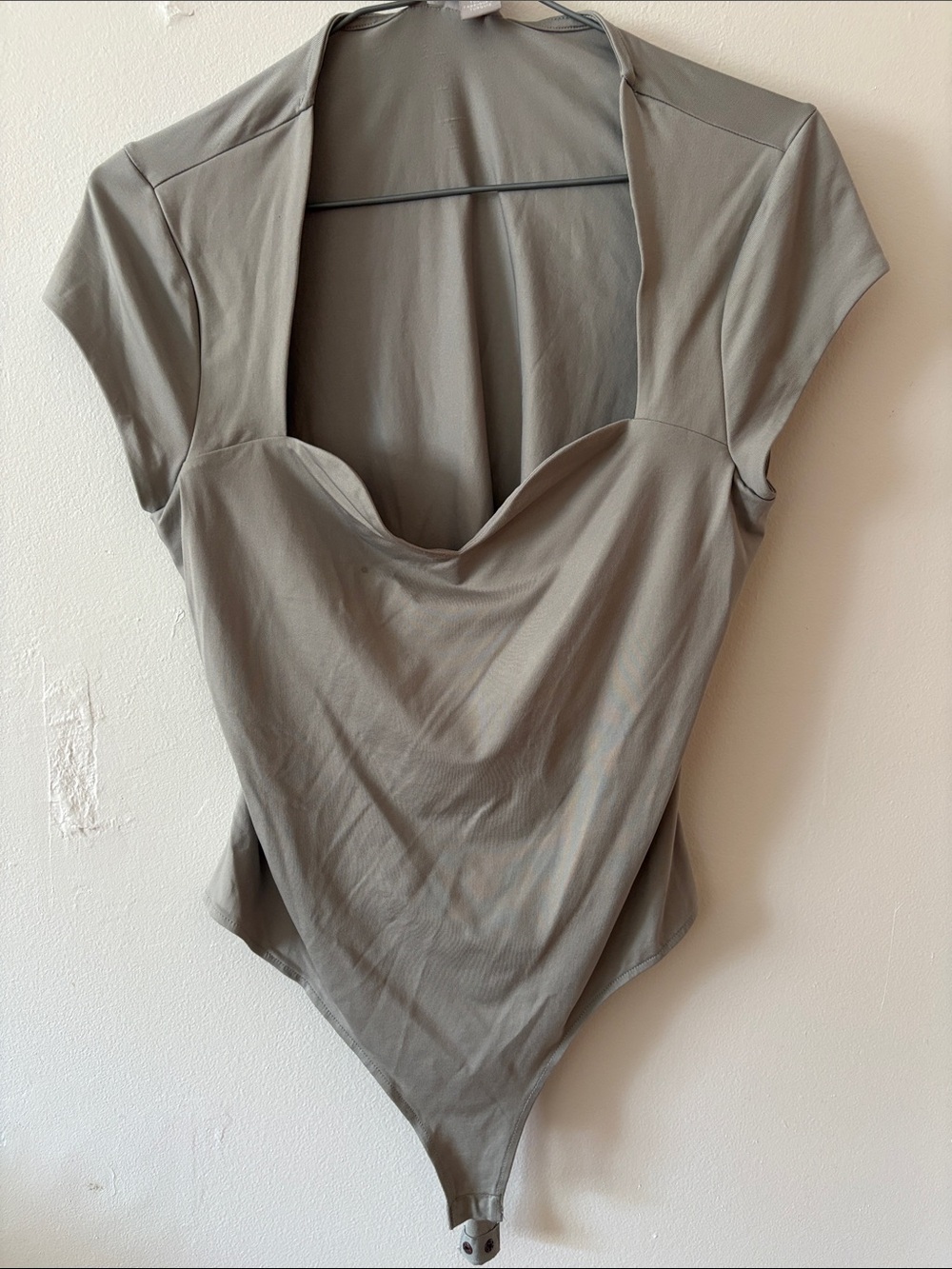 H&M Taupe Draped-Neck Bodysuit